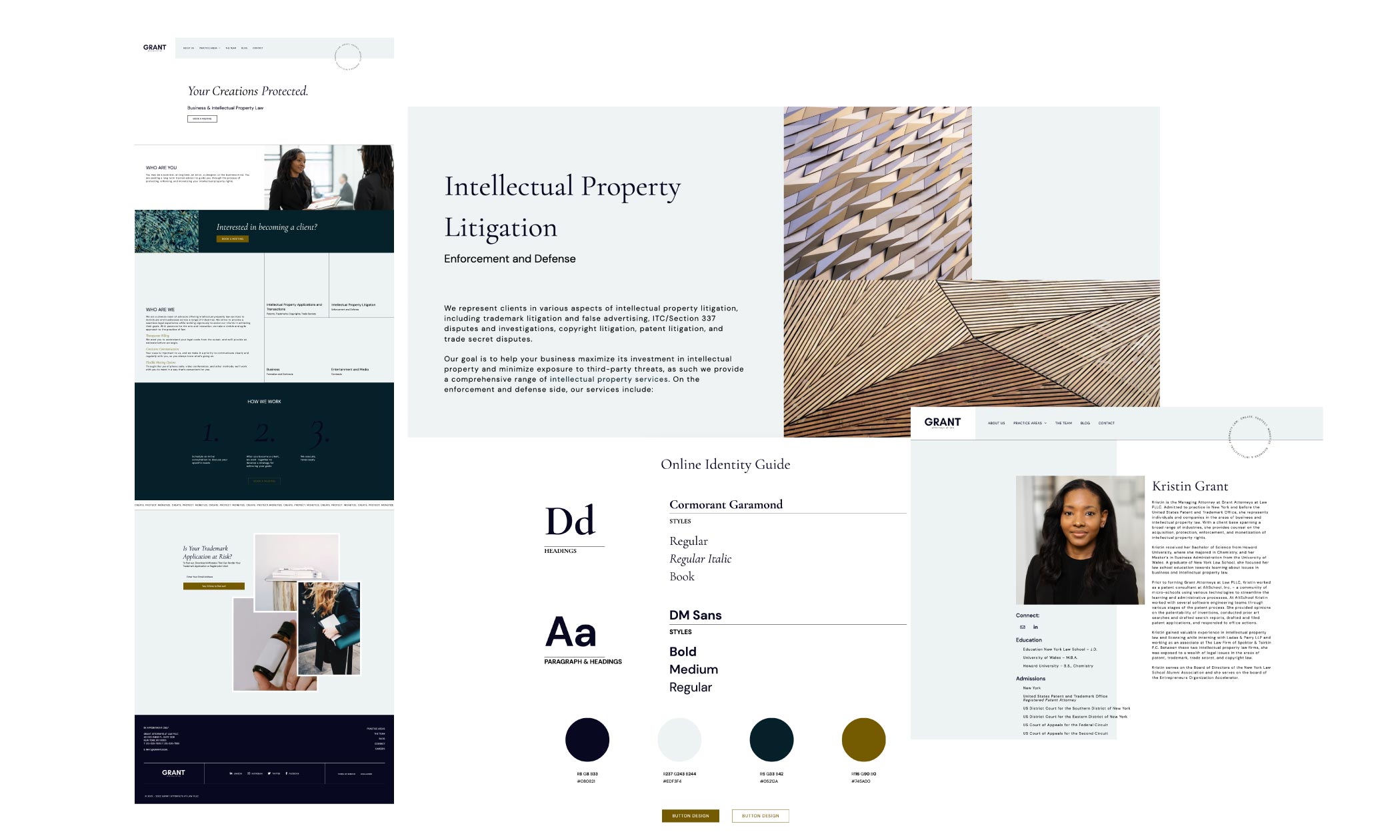 Web design and graphics showcase for Grant Legal